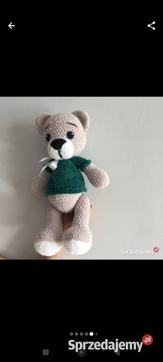 Miś na szydełku maskotka handmade śląskie Ruda Śląska