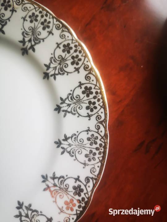 Filiżanka z talerzykiem deserowym złotem Gdańsk