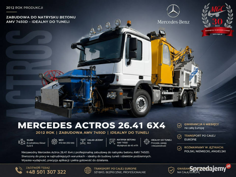 Mercedes Actros 2641 6X4M MASZYNA DO NATRYSKU Łaziska Górne