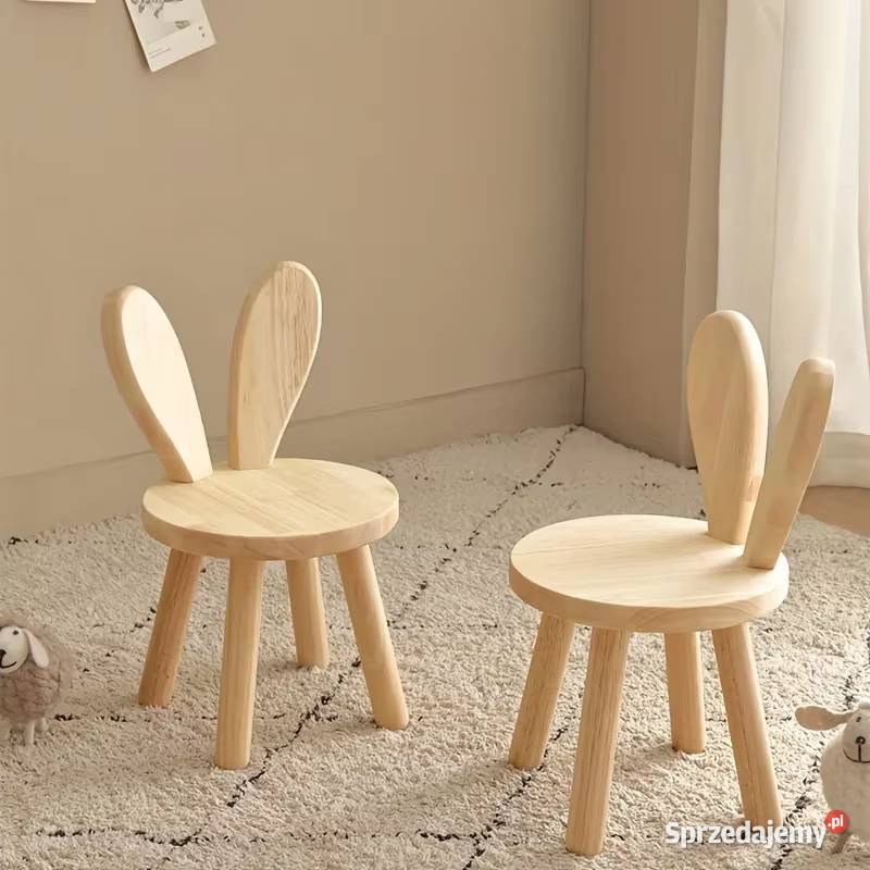 małe krzesło dziecka naturalne drewno satynowa Wrocław