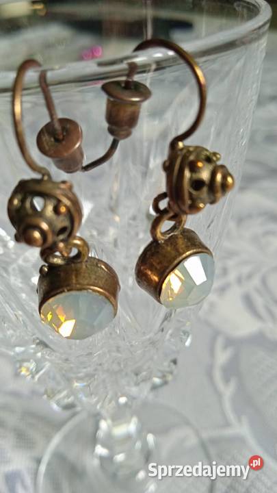 PARA KOLCZYKÓW Z MOSIĄDZU I SZLIFOWANEJ Piła