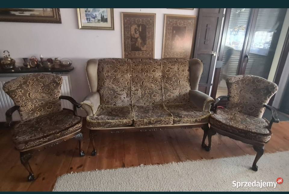 Wygodny komplet sofka z dwoma fotelami opolskie Nysa