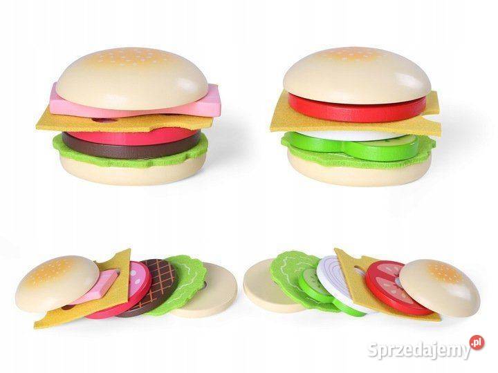 Drewniany hamburger zestaw 2 sztuki Ecotoys Bielsk Podlaski