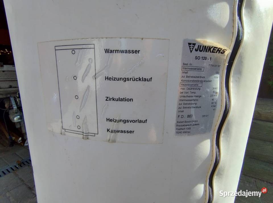 Zasobnik CWU Junkers 120 l boiler Pozostałe wielkopolskie Rosnówko sprzedam