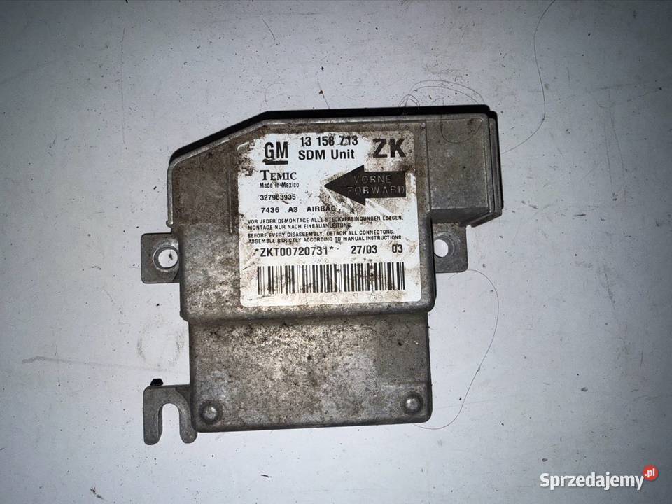 Sensor moduł airbag poduszek Opel Meriva A Wyposażenie wnętrza Ostrów Wielkopolski