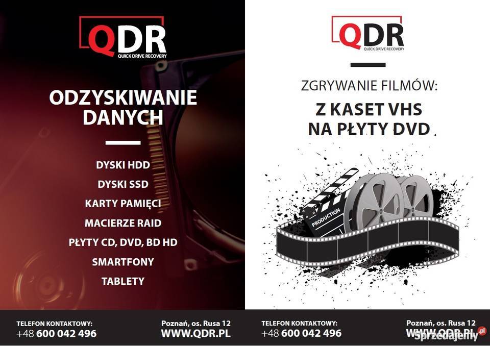 QDR Odzyskiwanie danych wielkopolskie Poznań sprzedam