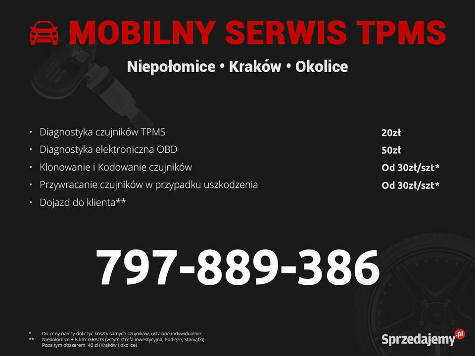 Programowanie czujników TPMS Klonowanie Serwis Niepołomice