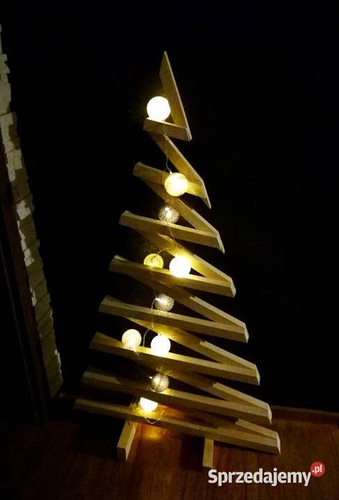 Świąteczna choinka drewniana dekoracja ozdoba świętokrzyskie Radków