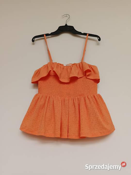 Pomarańczowy top z falbaną na ramiączkach OBJECT Rozmiar 38(M) pomorskie Gdynia