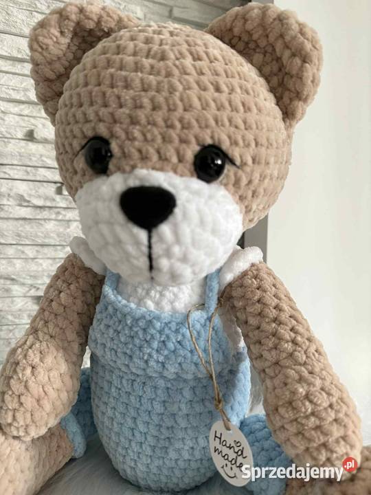 Miś handmade na szydełku rękodzieło Łazy sprzedam