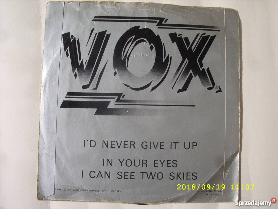VOXID NEVER GIVE IT UP singiel winyl Wołów