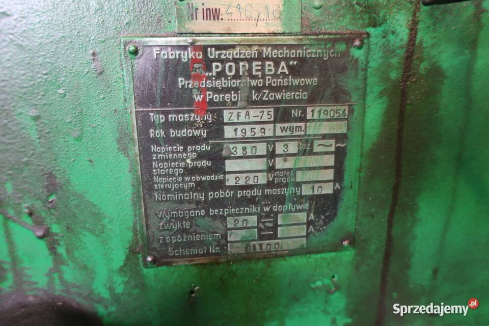 Frezarka obwiedniowa FUM Poręba ZFA75 Reszel sprzedam