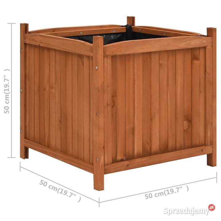 Podwyższone donice 2 50x50x50 drewno jodłowe