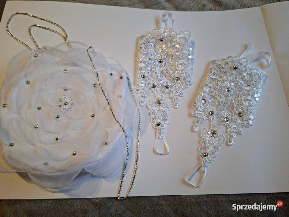 Torebka komunijna różyczka I rękawiczki Borów