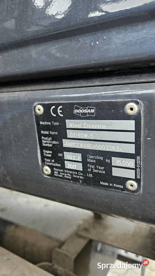 Doosan DX140W5 2017 kujawsko-pomorskie