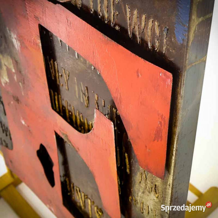 Obraz metalowy 3D LOFT SCRIPT LOVE 100x100 Chmielnik