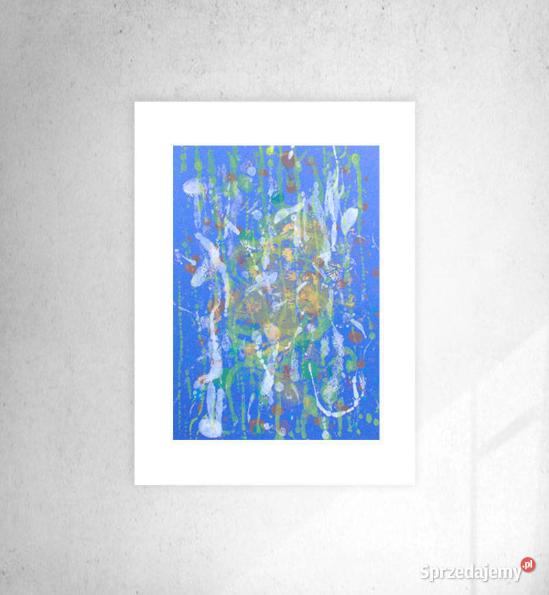 abstrakcja grafika garant minimalizm dekoracja odcienie błękitu kujawsko-pomorskie Bydgoszcz