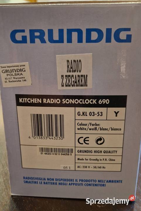 Nowe radio GRUNDIG SONOCLOCK 690 do zawieszenia Lublin