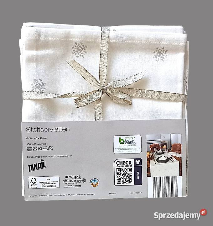 Tukan serwetki bawełniane materiałowe świąteczne Chrzanów