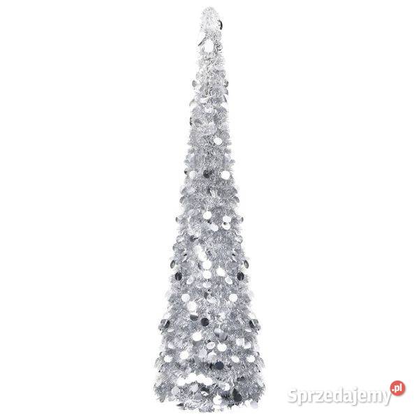 vidaXL Składana sztuczna choinka srebrna 180 Boże Narodzenie