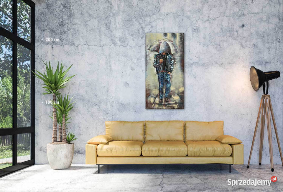 Obraz metalowy 3D LOFT DESZCZ 2 60x120 inny kolor świętokrzyskie Chmielnik