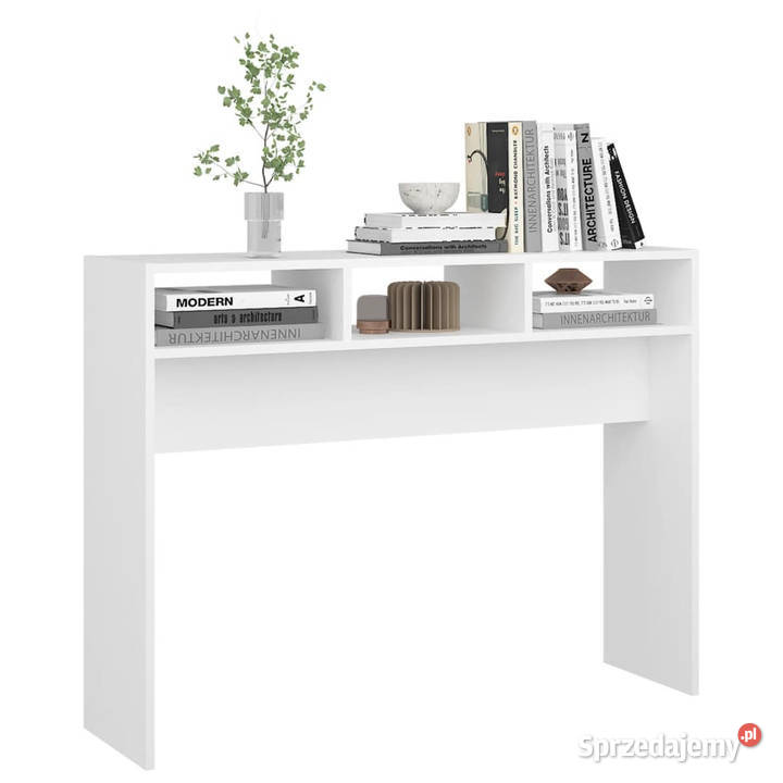 Stolik konsolowy biały 105x30x80 materiał Stoły Warszawa