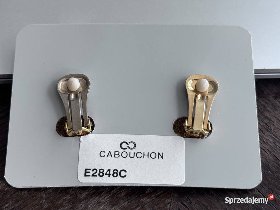 Okazja rzadkie klipsy CABOUCHON pozłacane Klipsy Warszawa