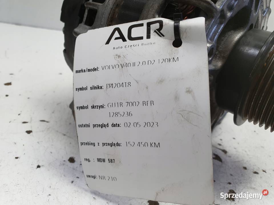 ALTERNATOR Volvo V40 II 20 D D2 150A 31419101 Chełm