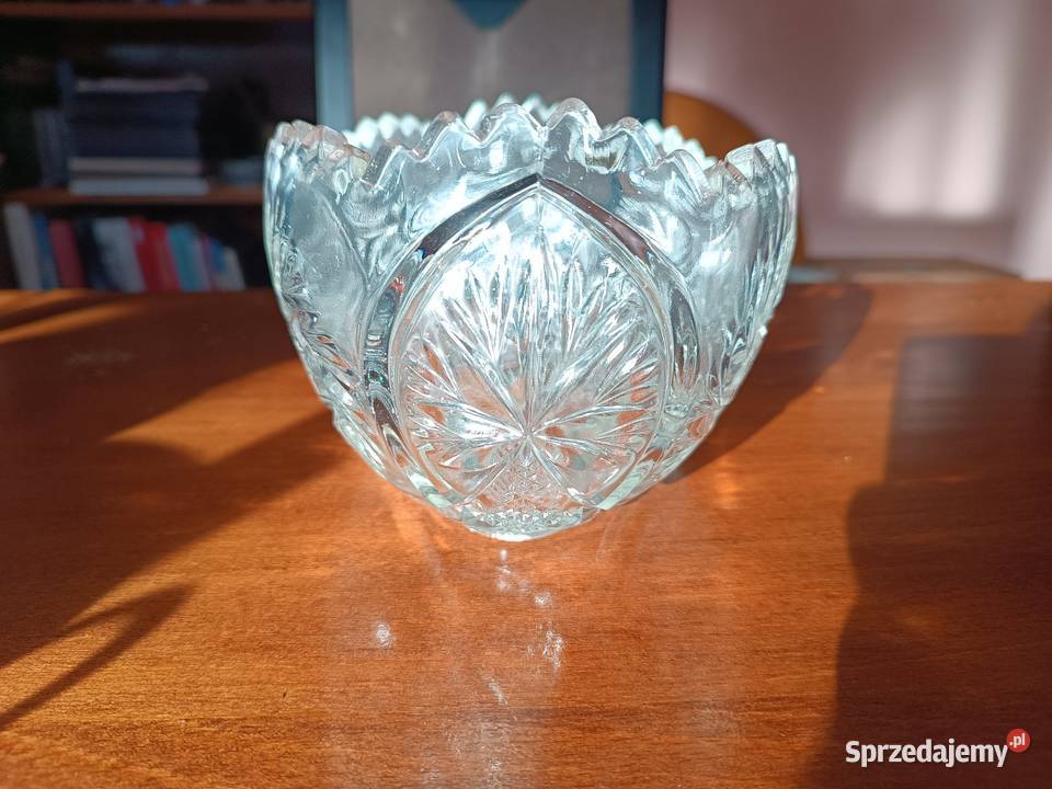 Szala owalna szkło prasowane kryształ VINTAGE