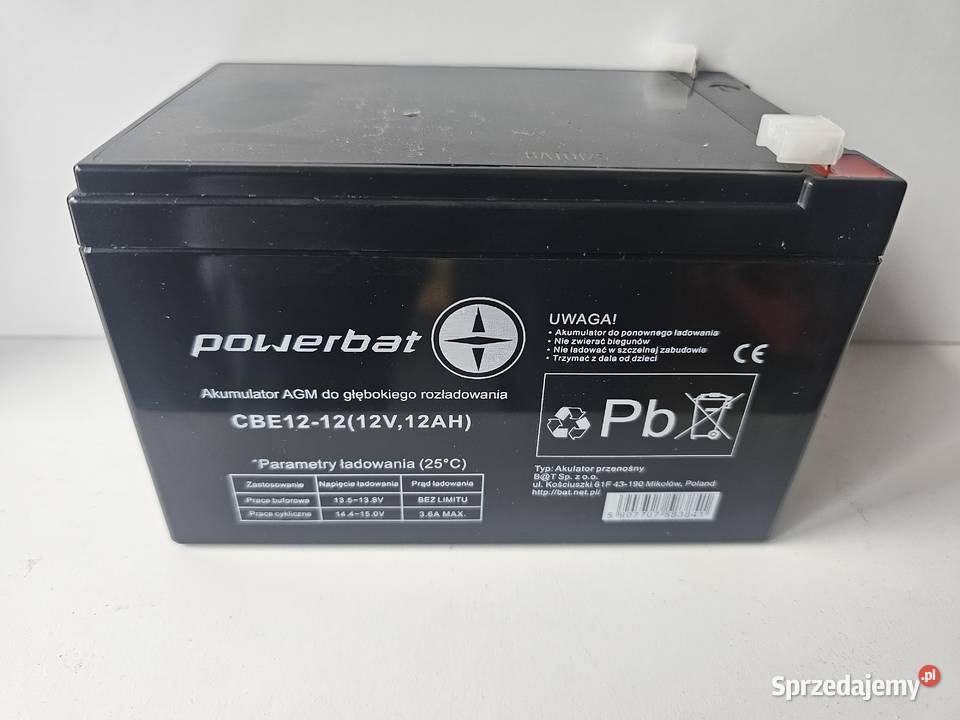 Akumulator PowerBat CBE1212 AGM 12V 12Ah do Akumulatory Wrocław
