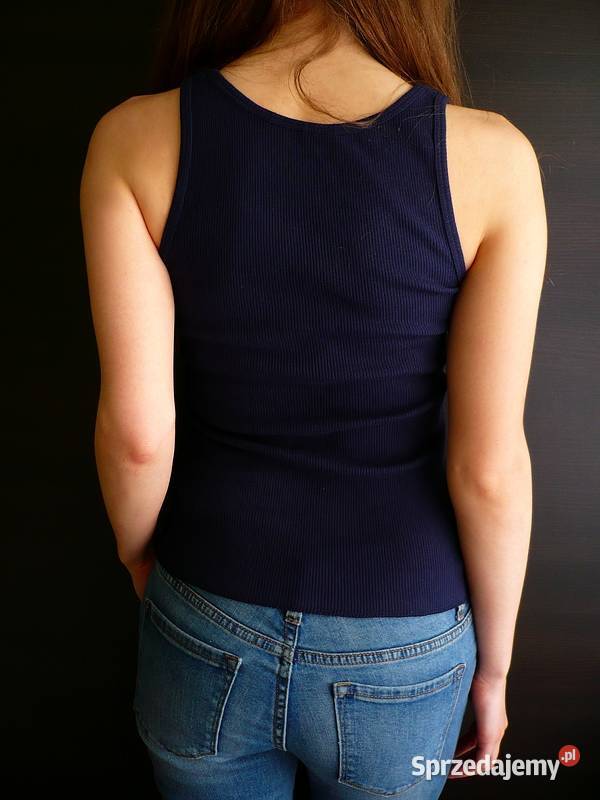 Granatowa bokserka top xs 34 napis wzór sprzedam