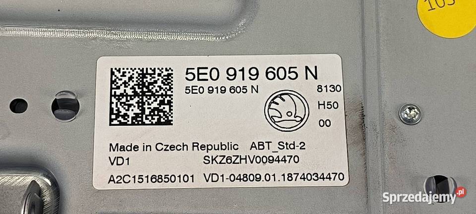 RADIO SKODA OCTAVIA III 5E0919605N osobowe Lipno