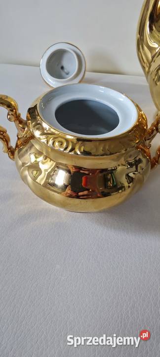 Złoty porcelanowy serwis do kawy KHM Bawaria Legnica