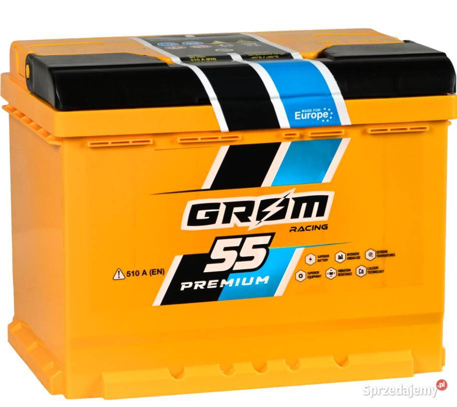 Akumulator Grom Racing 55Ah 510A EN PRAWY PLUS Układ elektryczny, zapłon Kalisz