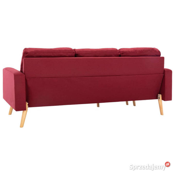 3osobowa sofa z podnóżkiem winna czerwień mazowieckie Warszawa