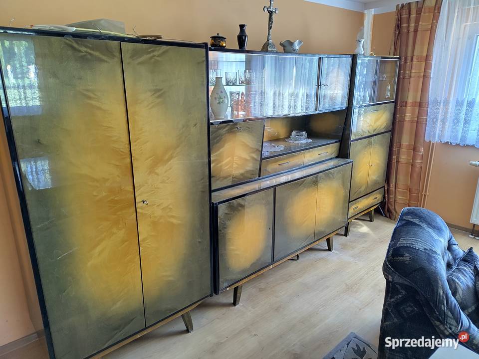 Meblościanka PRL wysoki połysk lata 6070 Retro Zabrze