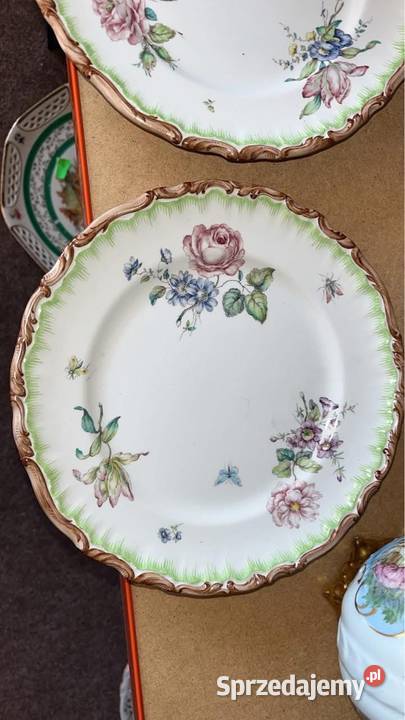 Talerz ręcznie zdobiony Sygn Aina Wedin 1955 Gdańsk