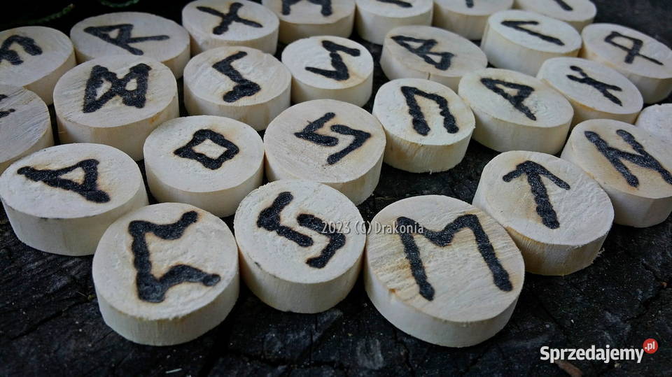 Runy futhark drewniane lipa wypalane wróżby 1 Kraków