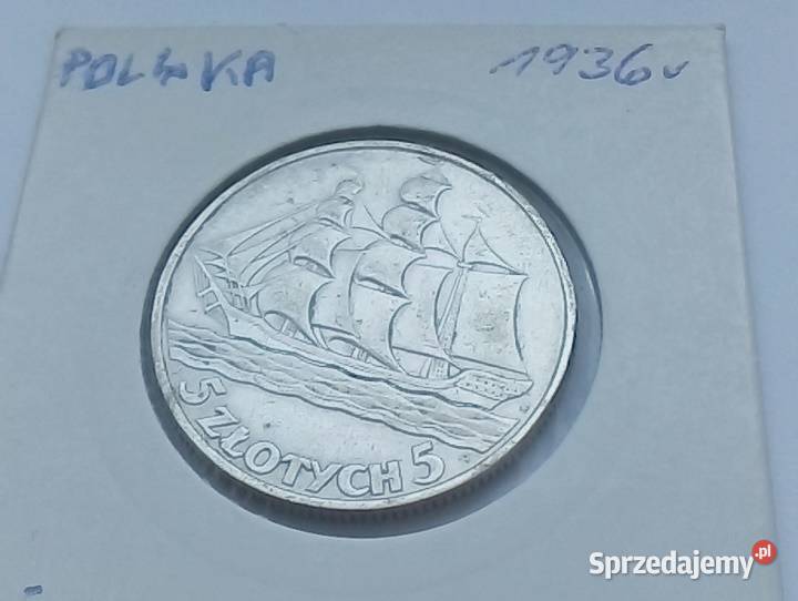 POLSKA5 1936 r SREBRO 750ŻAGLOWIEC Legionowo sprzedam