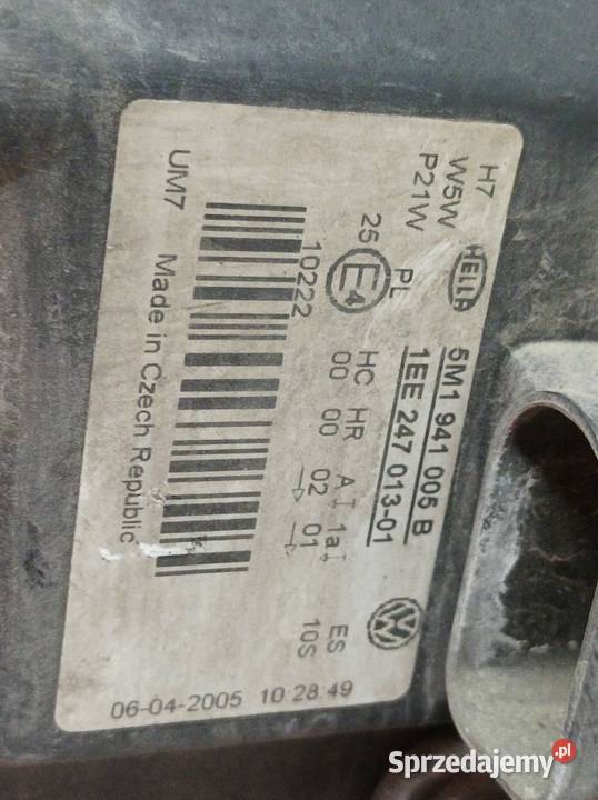 LAMPA PRZÓD LEWA EU PLUS 5M1941005B VW sprzedam