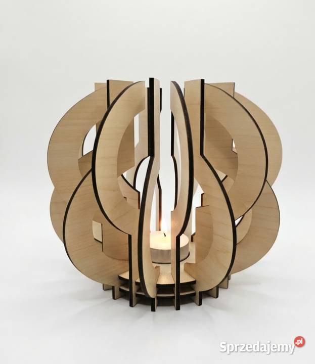 Świecznik na tealight DIY beżowy wielkopolskie Stara Dąbrowa