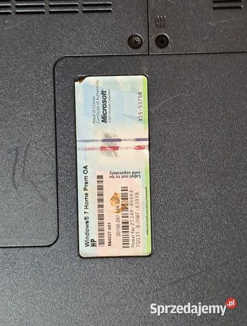 Uszkodzony laptop HP G62 na części wizualnie Liczba rdzeni 2 HP/Compaq Siemianice