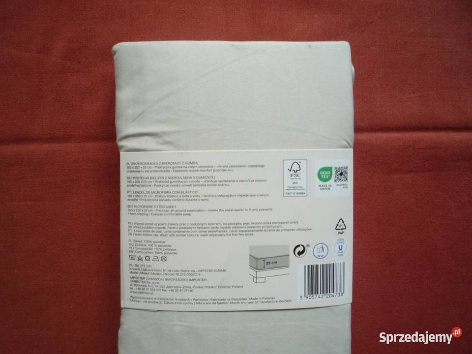 Smukee Beżowe Prześcieradło z gumką 160x200x25 Szczecin