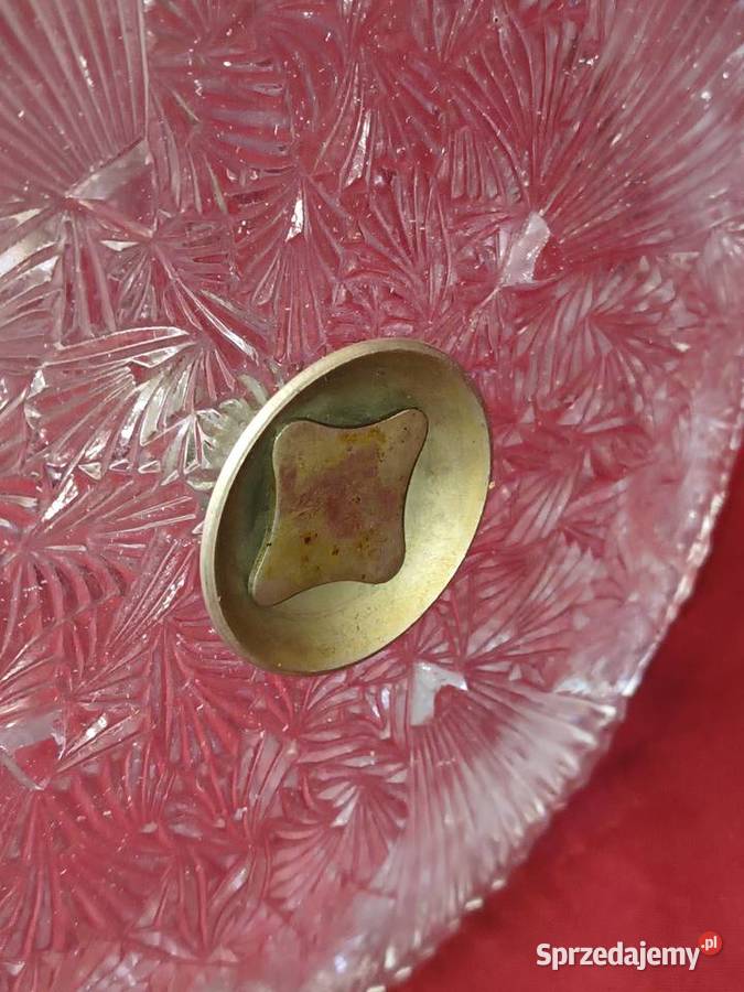 Trójpoziomowa patera szklana etażerka vintage Chorzew