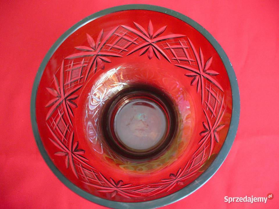 Wazon Ręczna robota szkło cięte 165 x 12 Stary Siedlce