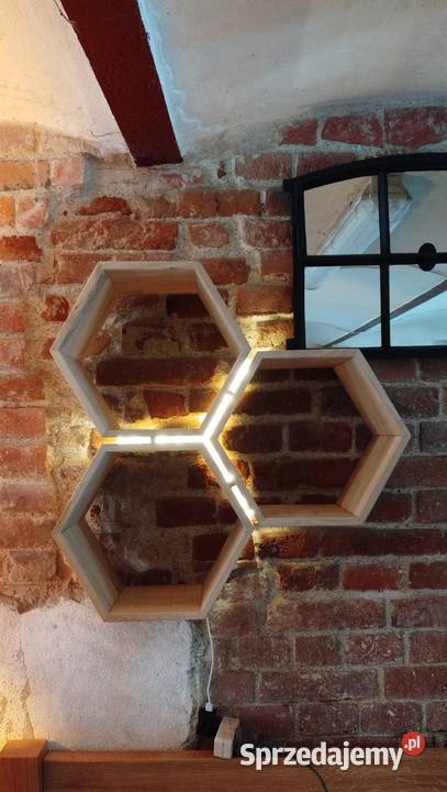 Półka dębowa heksagon Meble Postolice sprzedam
