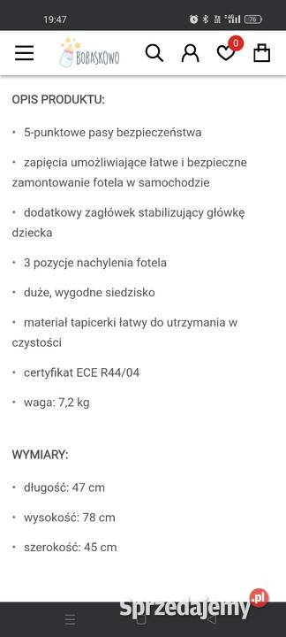 Fotelik samochodowy Coto Baby Swing Grey 925 Strzepcz