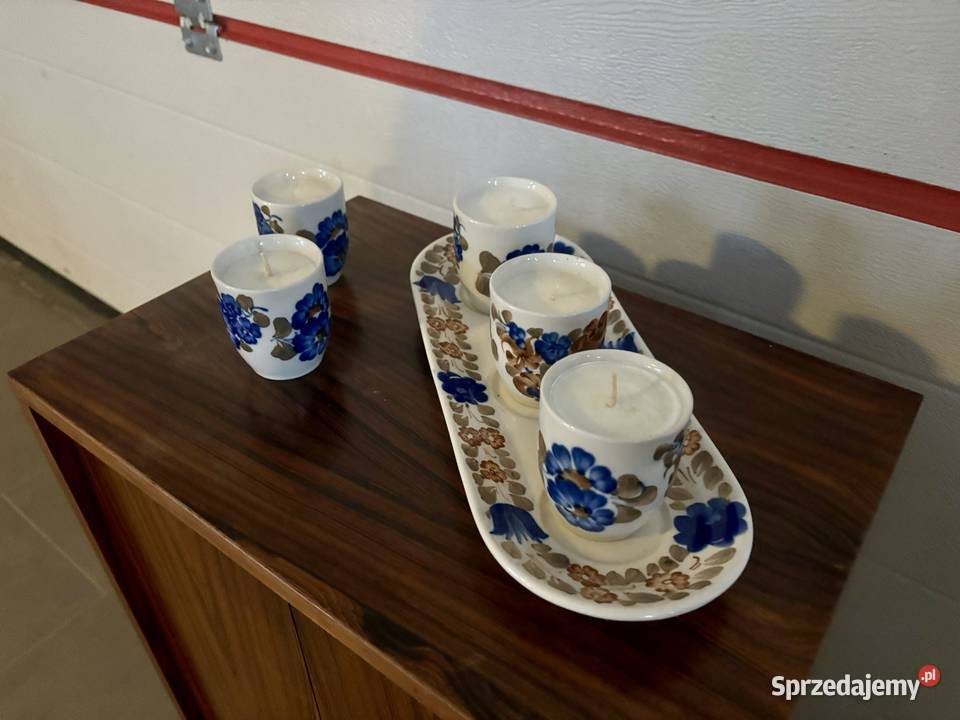 Fajans Włocławek świeczki kubki i podstawka Wrocław
