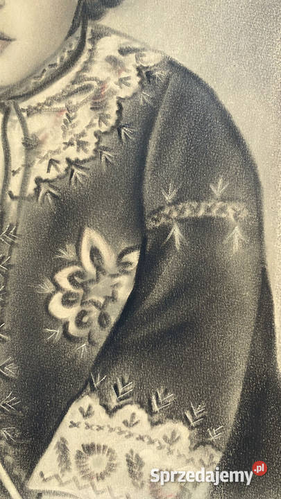 Stary Portret Dziecka Rysunek Ołówkiem Lata 30