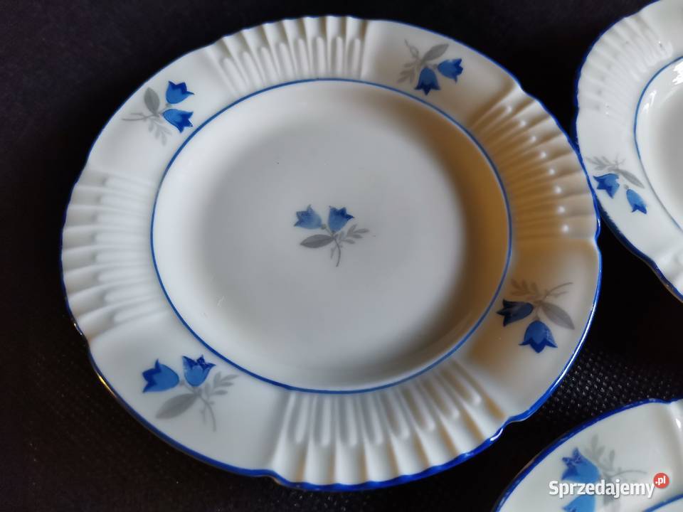 Stara porcelana Giesche talerzyki konfiturówki 6 Katowice